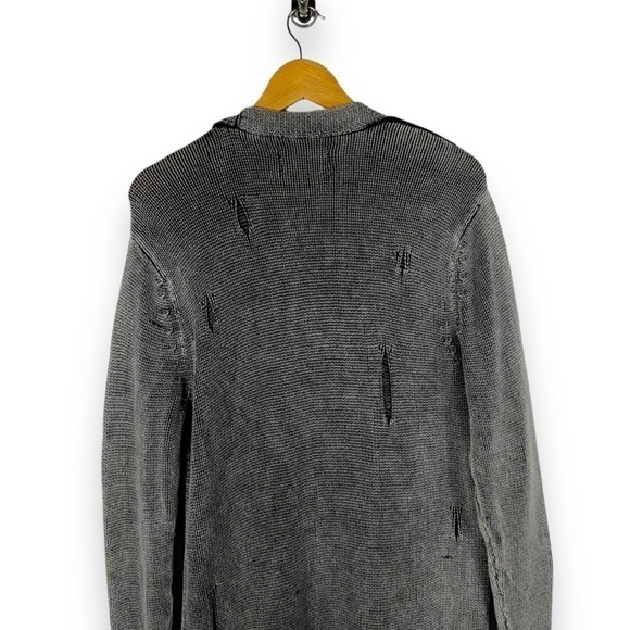 PacSun Open Front Mineral Wash Distressed Cardigan, Smoke Grey, Size Small - Picture 8 of 9